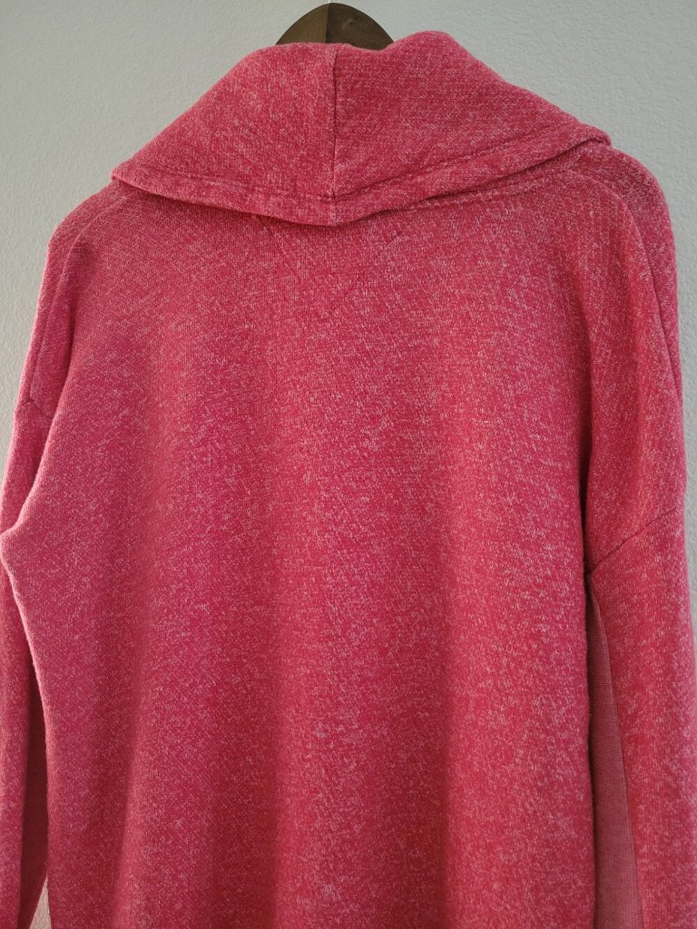 Tommy Hilfiger Athluxe Cowl Neck Fleece Sweater Large Red Pink Womens Cozycore - Picture 15 of 16